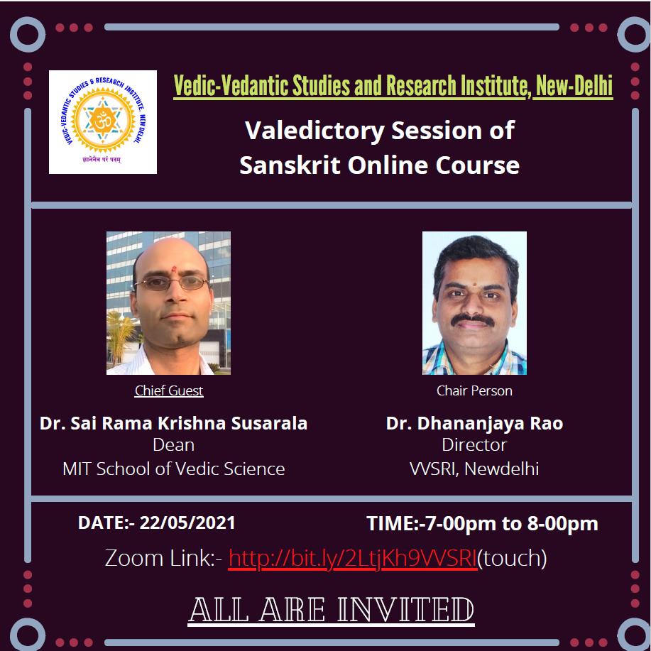 Online Sanskrit Course-Valedictory Session